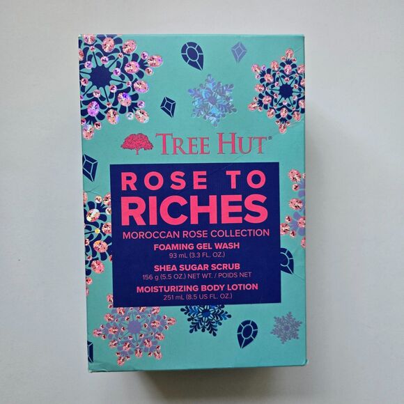 Tree Hut Rose To Riches Gift Set 3 Pc Moroccan Collection Wash Scrub Lotion - Picture 1 of 5